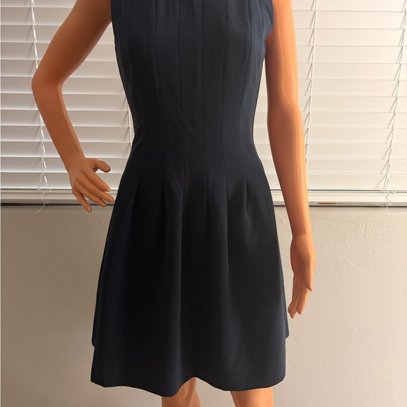 H&M Blue Sleeveless High Neck Mini Dress with Pleats Size 6 (more like size 2/4) - Picture 2 of 9